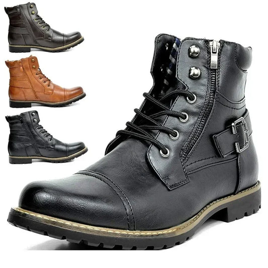 Botas de Metal con doble cremallera Para Hombre.